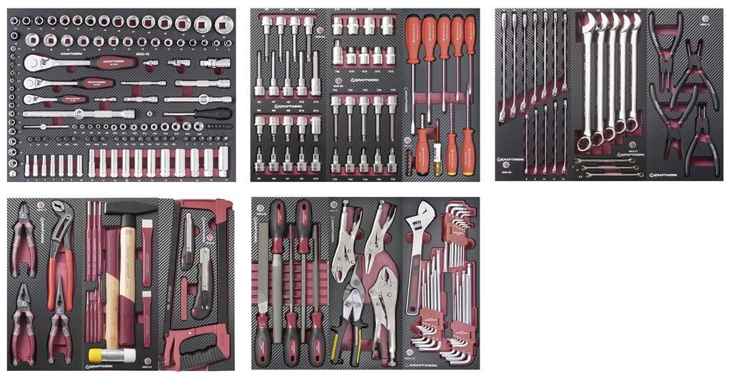 WERKZEUG-SATZ, 5 EVA 1/4&quot;+ 3/8&quot;+ 1/2&quot;, PB+HT, 280-TLG.