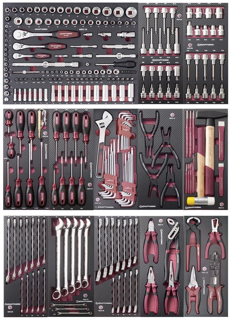 WERKZEUG-SATZ, EVA 1/4&quot;+ 3/8&quot;+ 1/2&quot;, 264-TLG.