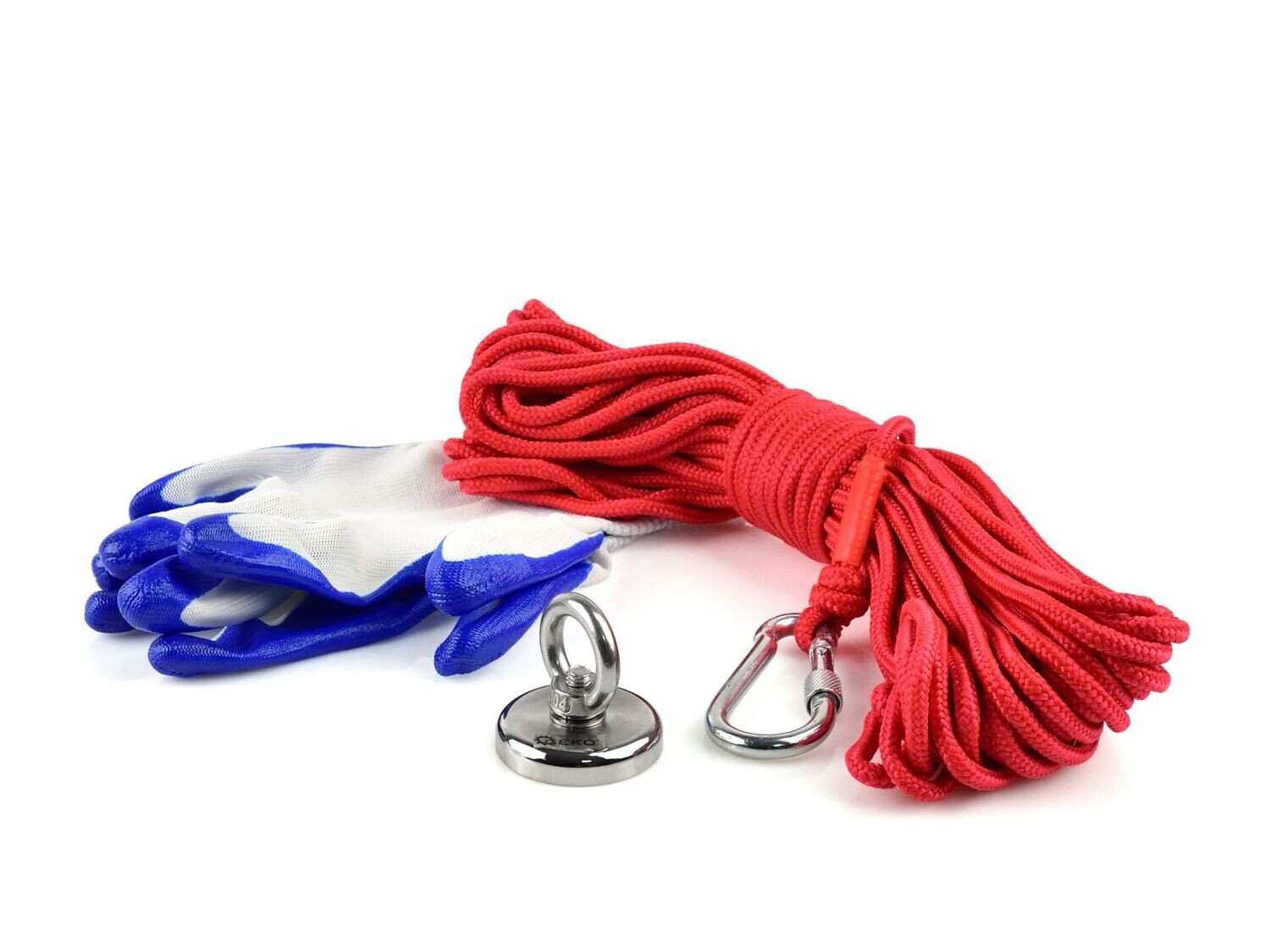 Neodym-Magnet 50kg - Set mit 20m Seil und Handschuhen