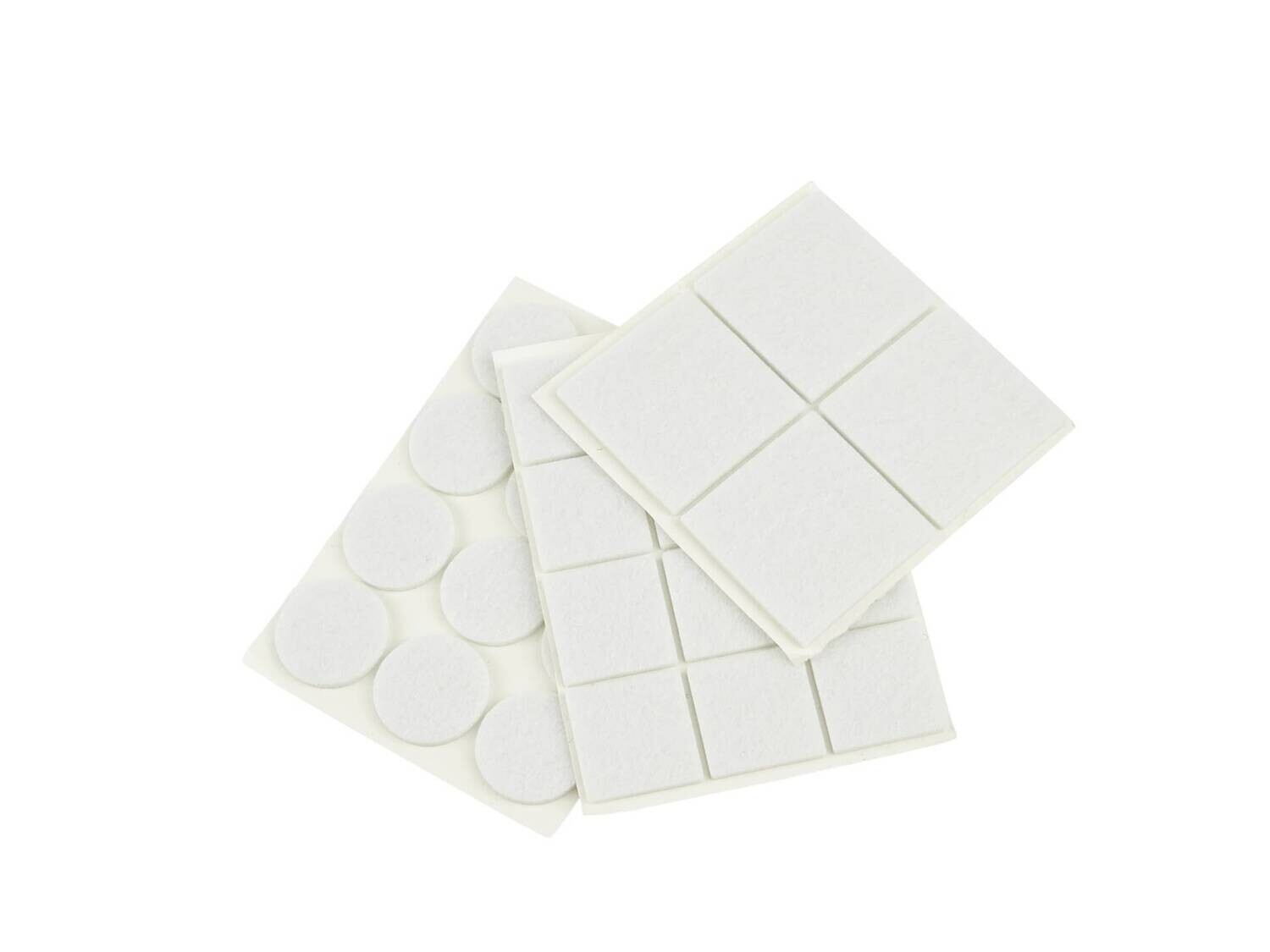 Filzgleiter für Möbelset (weiß) - rund 25mm und rechteckig 25x25mm + 40x40mm 28St.