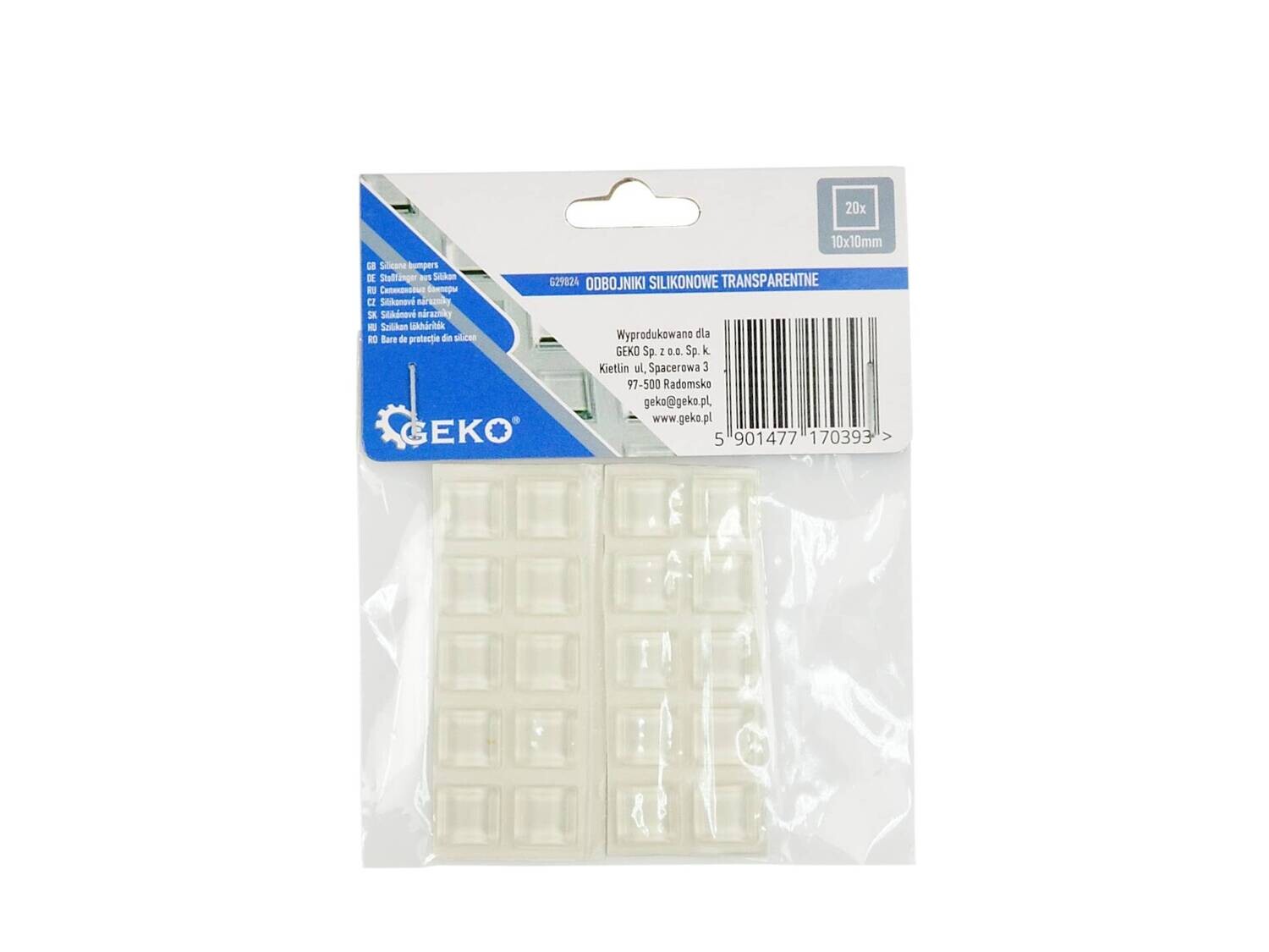 Transparente Silikonpuffer - rechteckig für Möbel 10x10mm 20St