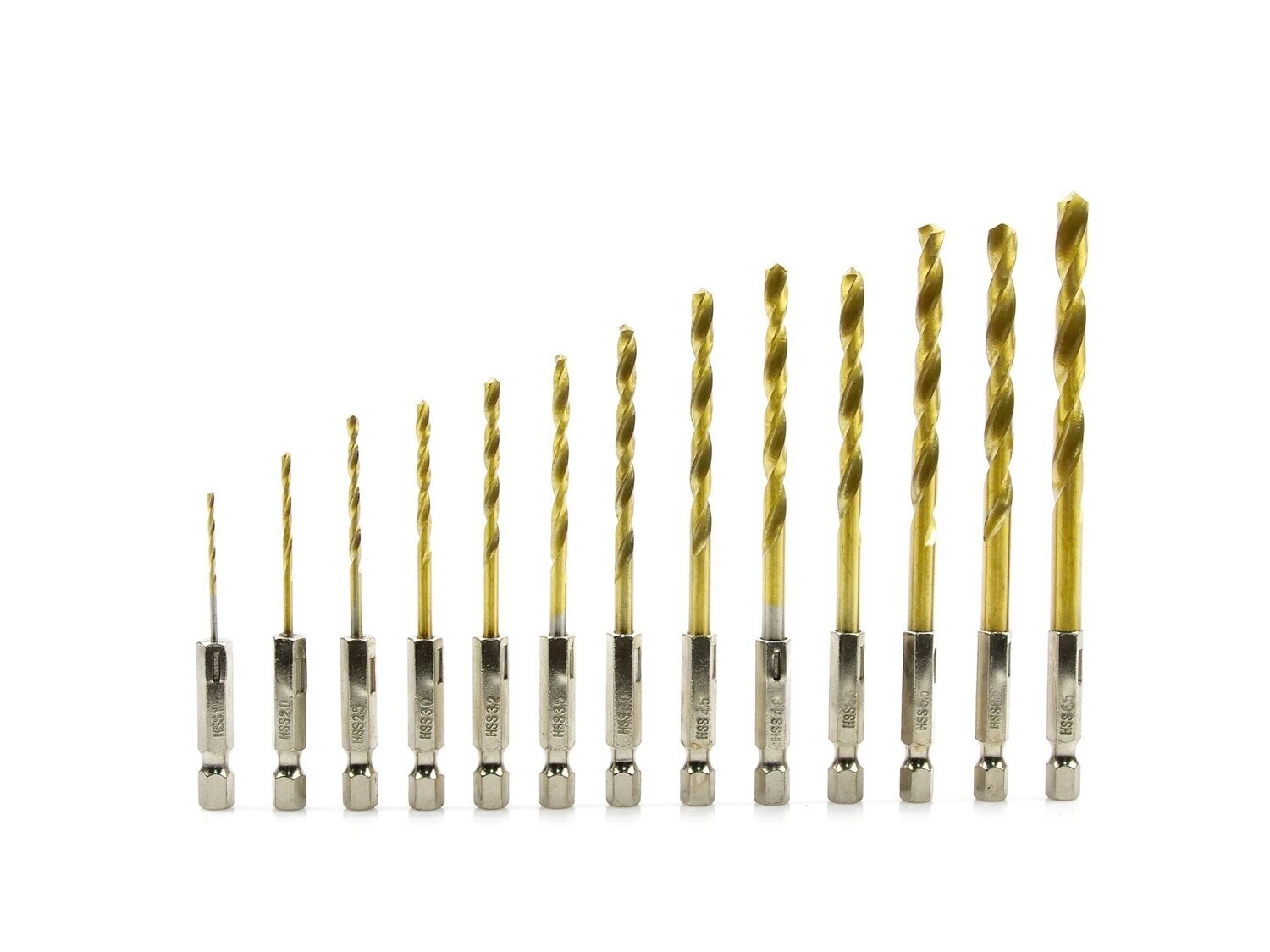 Satz Titanbohrer 1,5-6,5 mm 13-tlg. Hex