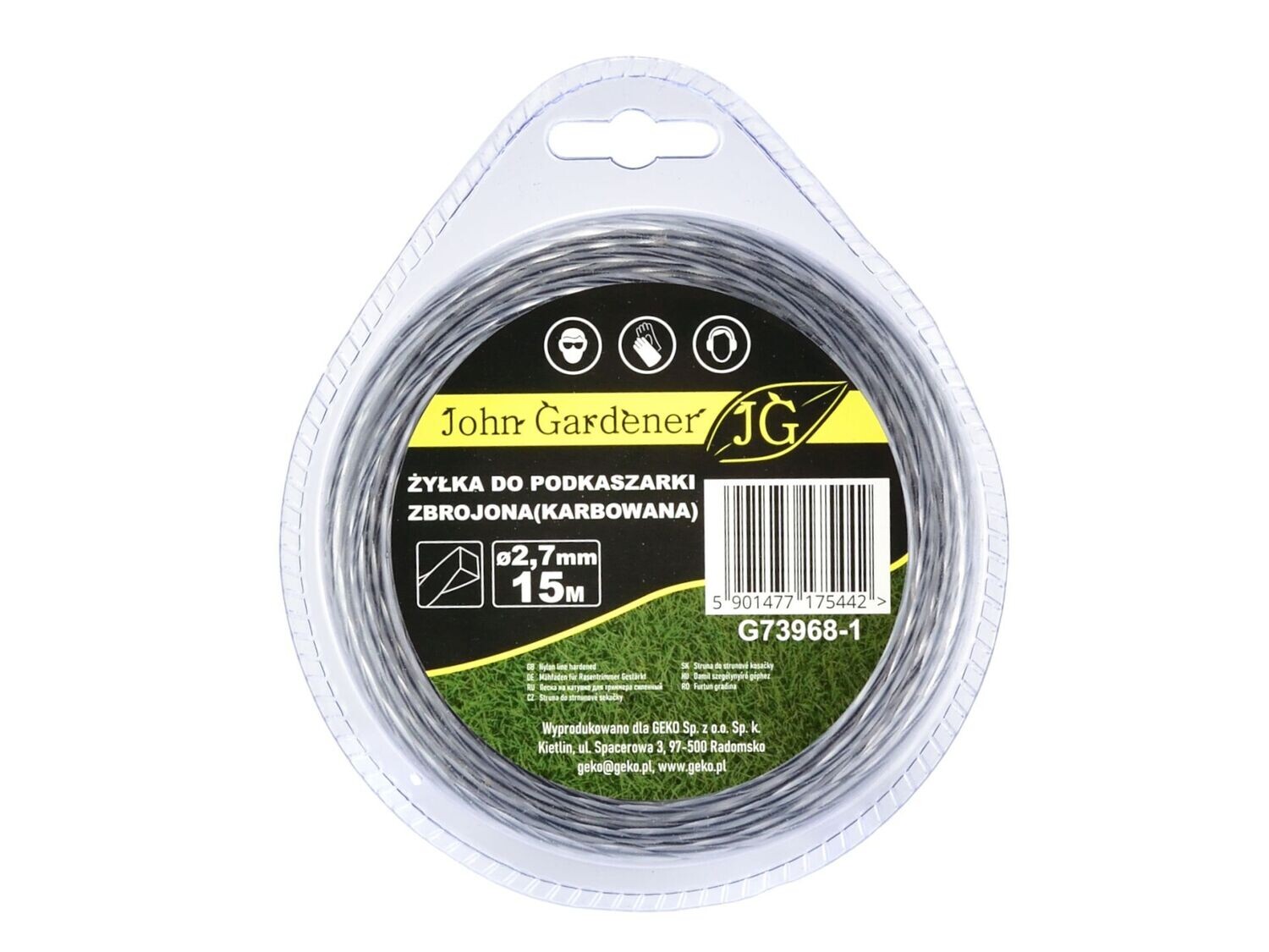 Verstärkter Trimmerfaden (gewellt) 2,7 mm x 15 m