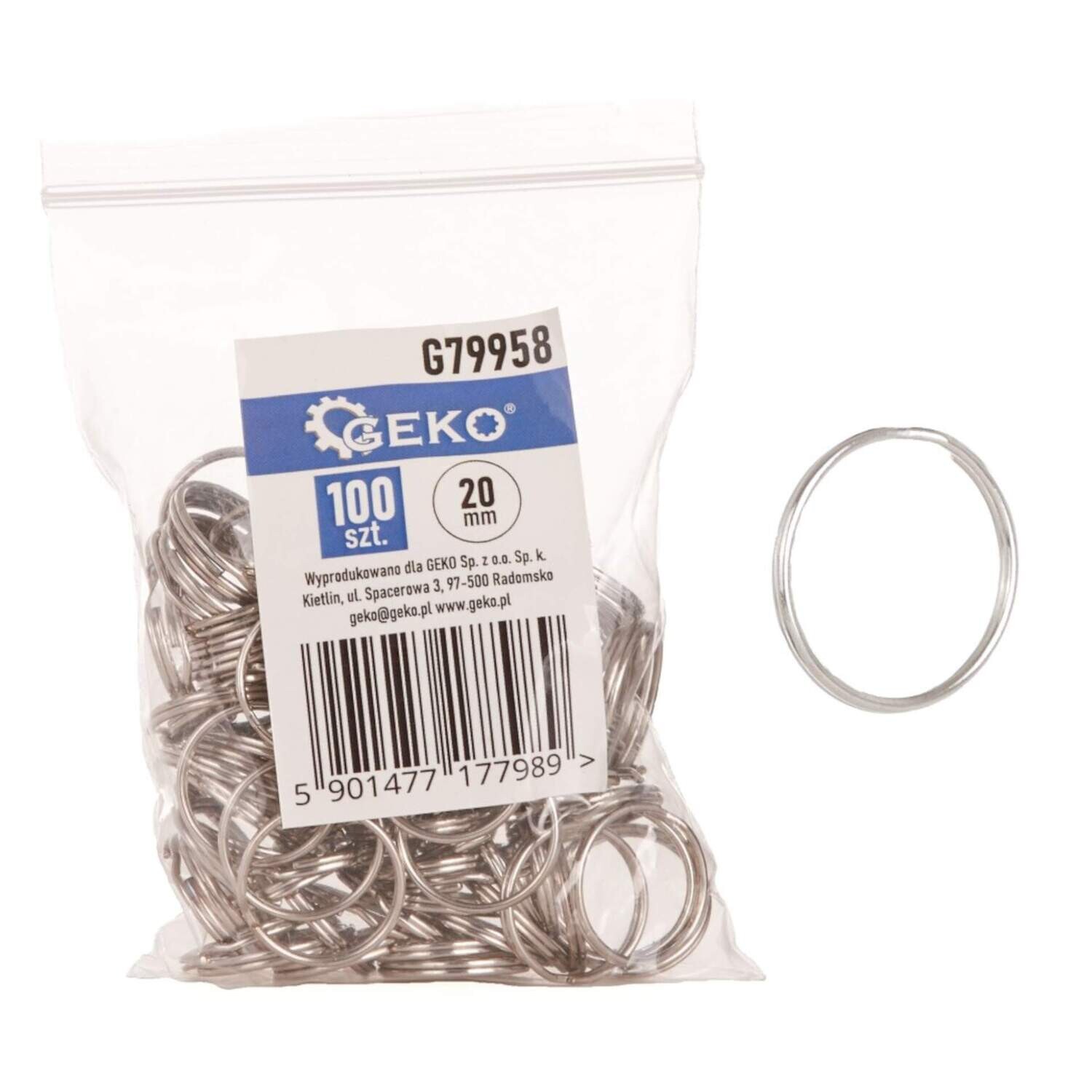 100 Stück Metall Schlüsselanhänger 20mm