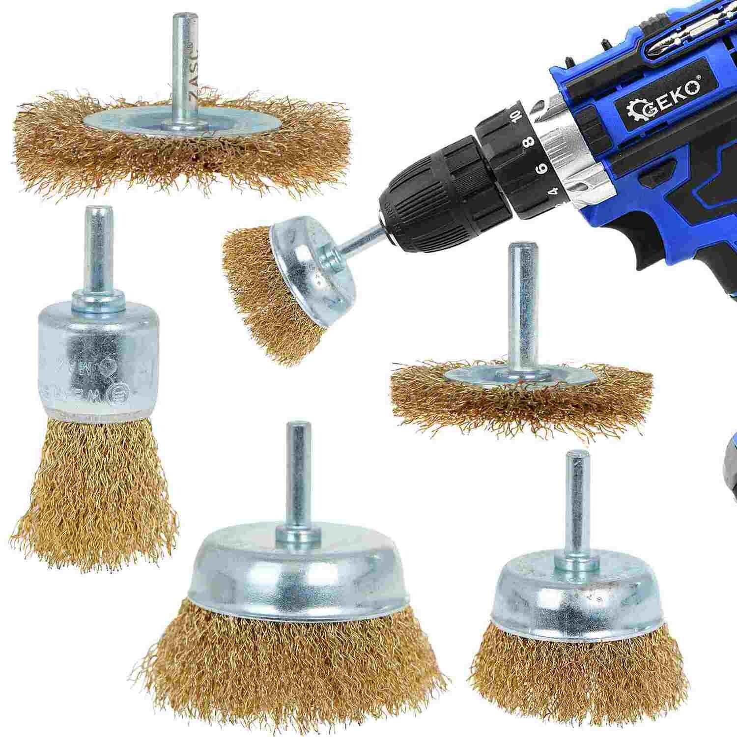 Satz Drahtbürsten für eine Bohrmaschine 5 Stück