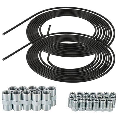 10M Bremsleitung Bremsrohr Stahl Ø 4,75mm + 20 Verschraubungen + 10 Verbinder