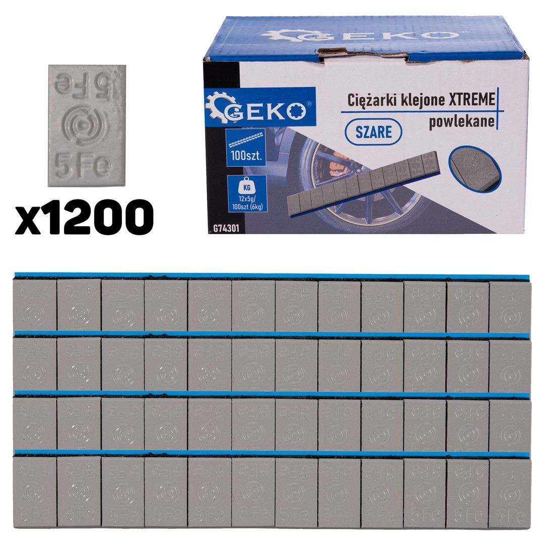 Klebegewicht Auswuchtgewicht 100Stk 6kg grau beschichtet 12x5g