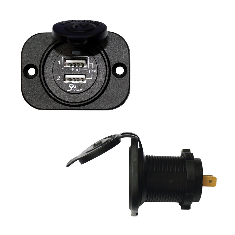 Enchufe USB Doble Conexion 12/24 V DC