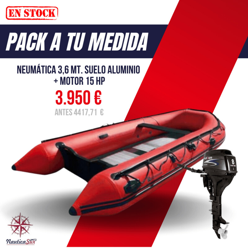NEUMATICA 3,6 M SUELO ALUMINIO + MOTOR 15 HP 810027