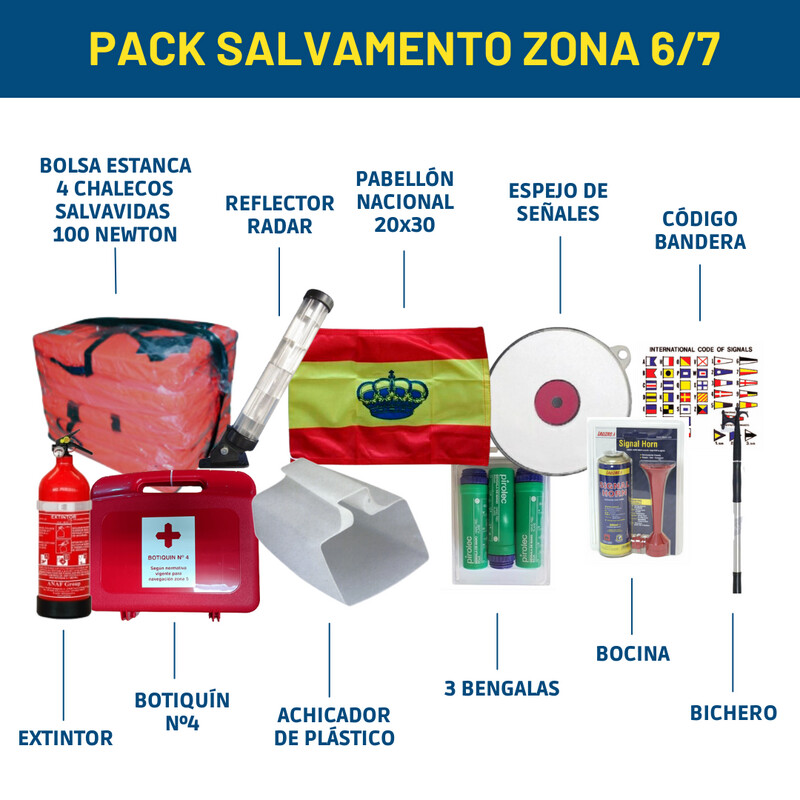 PACK SALVAMENTO ZONA 6/7 - 4 CHALECOS