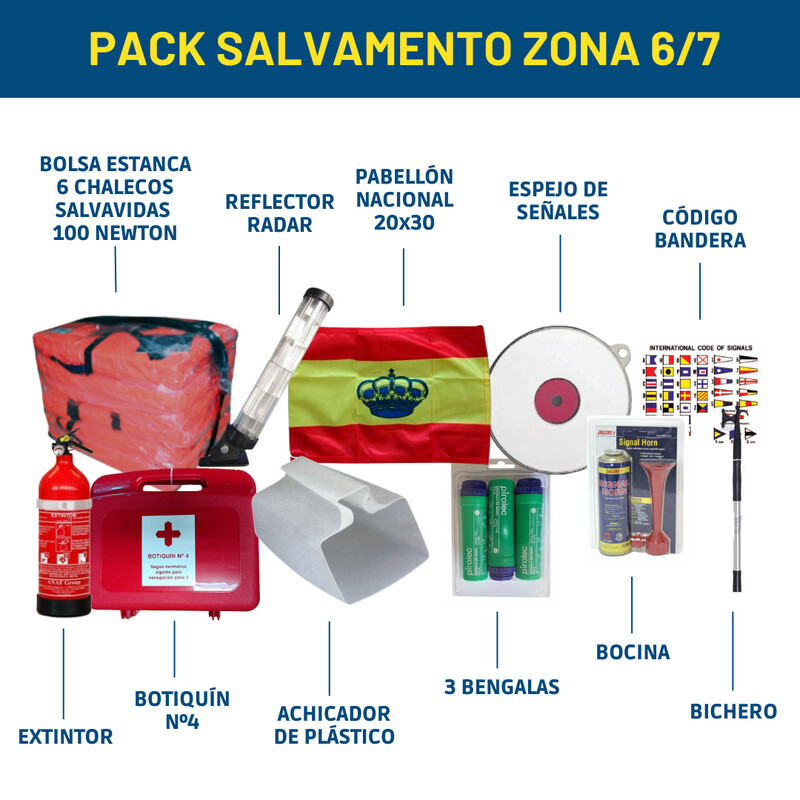 PACK SALVAMENTO ZONA 6/7 - 6 CHALECOS