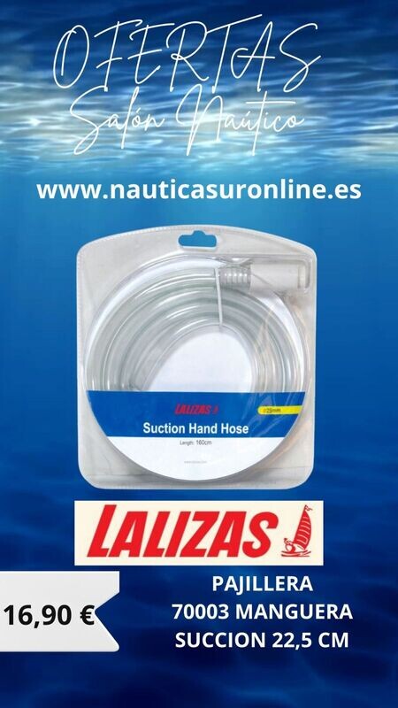 MANGUERA DE SUCCION 160CM 22,5MM LALIZAS 70003