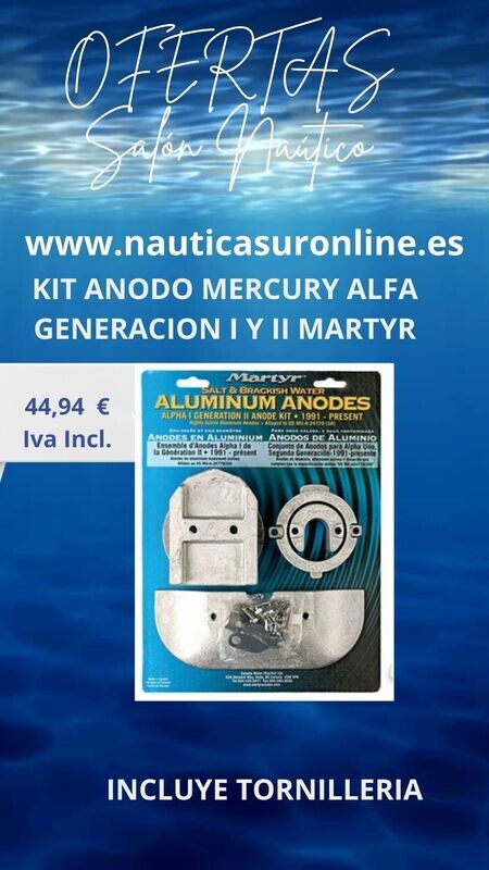 KIT DE ANODO MERCURY ALFA I GENERACION II MARTYR CMALPHAKITA