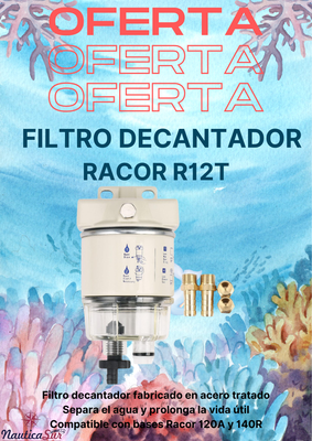 Filtro Decantador Racor R12T – Separador de Agua y Combustible 030925 Filtro Decantador Racor R12T – Separador de Agua y Combustible 030925