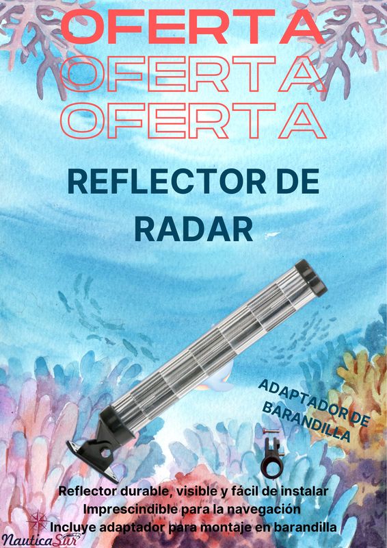 Reflector Radar 2 en 1 Atornillar/Barandilla Globalnautic 601026