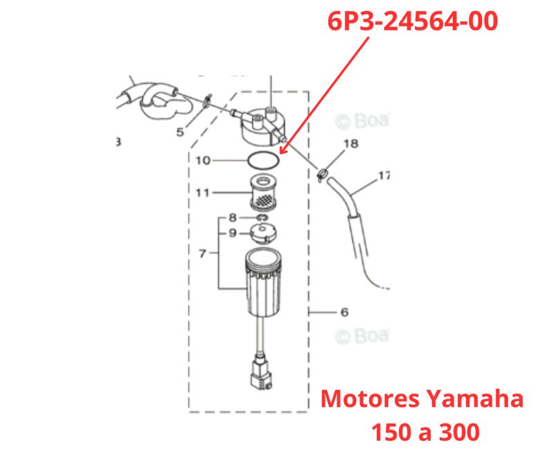 JUNTA CAZOLETA FILTRO YAMAHA 150-300. 6P3-24564