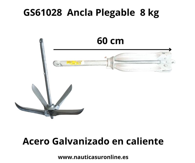 ANCLA PLEGABLE BARCO. ACERO GALV. 8 KG