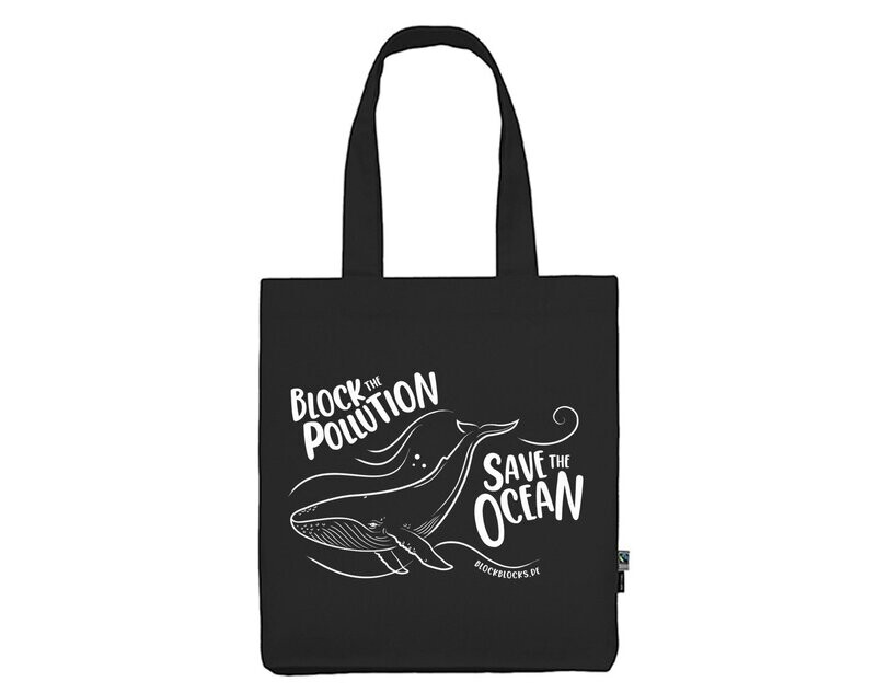 Baumwolltasche "Wal", schwarz