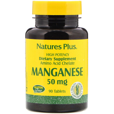 Nature&#39;s Plus Manganese, 90 капсул