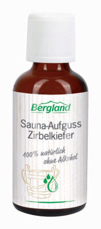 Sauna-Aufguss Zirbelkiefer
100 % natürlich, ohne Alkohol

- Frischer, hochalpiner Nadelholzduft
- Mit naturreinen ätherischen Ölen
- Verdampft ohne Rückstände

    ✓ vegan

50 ml