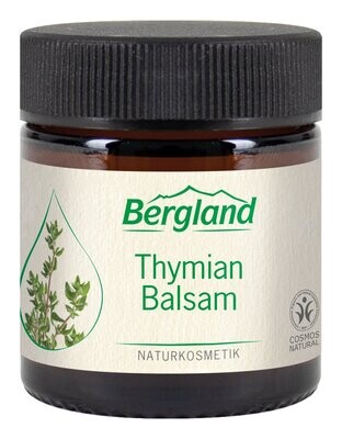 Thymian Balsam
Zum Einreiben auf Brust und Rücken
Ideal in der kalten Jahreszeit
Mit Thymian, Cajeput und Bergamotteminze