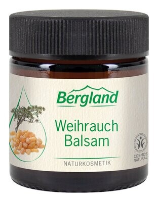 Weihrauch Balsam
- Zur Pflege und Massage von Haut und Muskeln
- Intensiver grün-balsamischer Duft
- Mit Weihrauch und Wintergrün