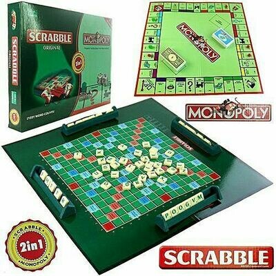 SCRABBLE & MONOPOLY 2 In 1 Set Classic Board Game Educational Learning Toy SCRABBLE & MONOPOLY 2 In 1 Set Classic Board Game Educational Learning Toy