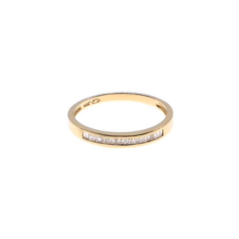 ANILLO ORO AMARILLO BANDA DE DIAMANTES EN BAGUETS 14K