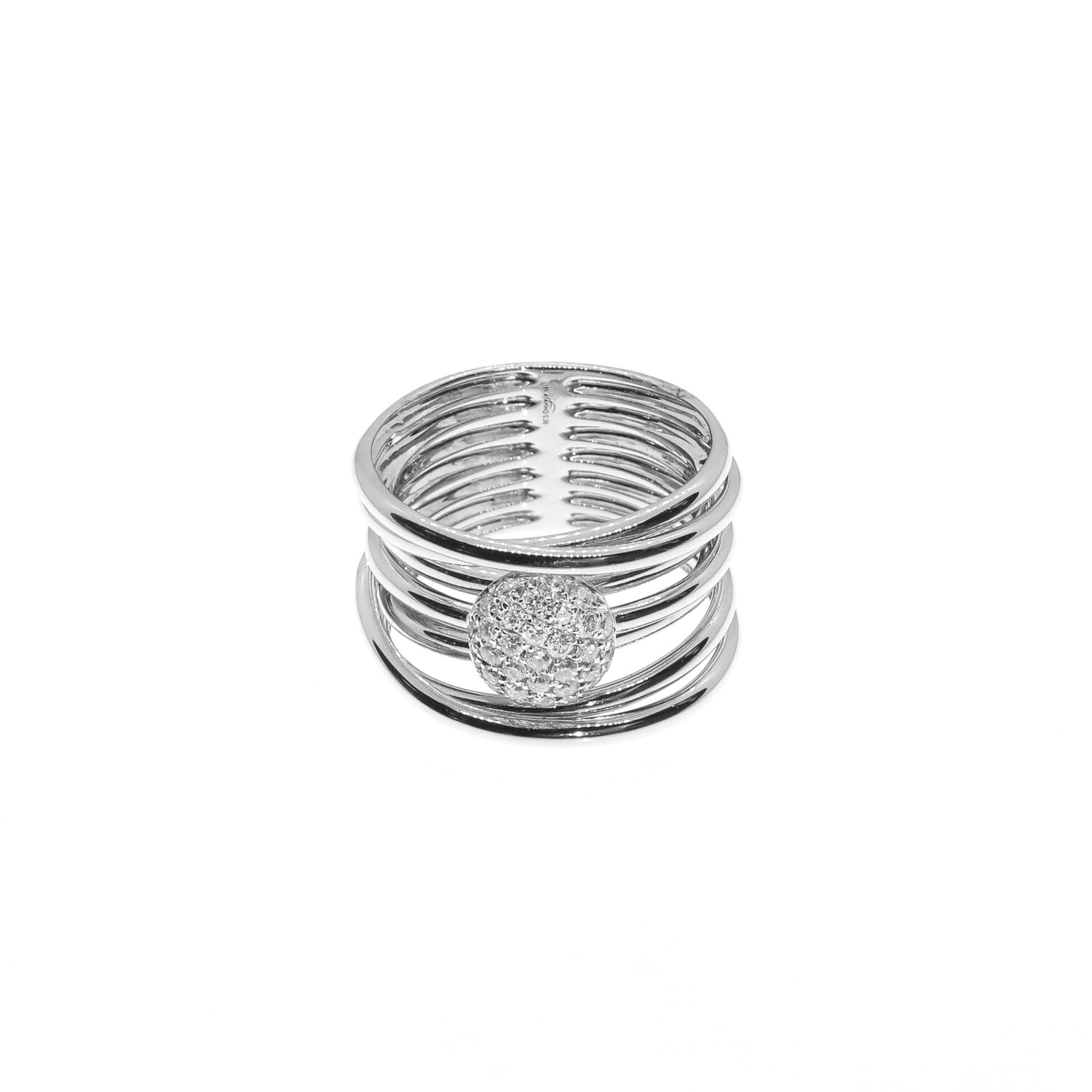 ANILLO ORO BLANCO Y DIAMANTES 14K