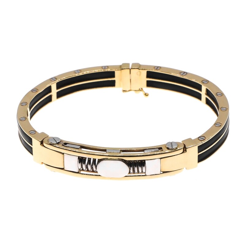 PULSA ORO AMARILLO Y GAUCHO DE HOMBRE 14K