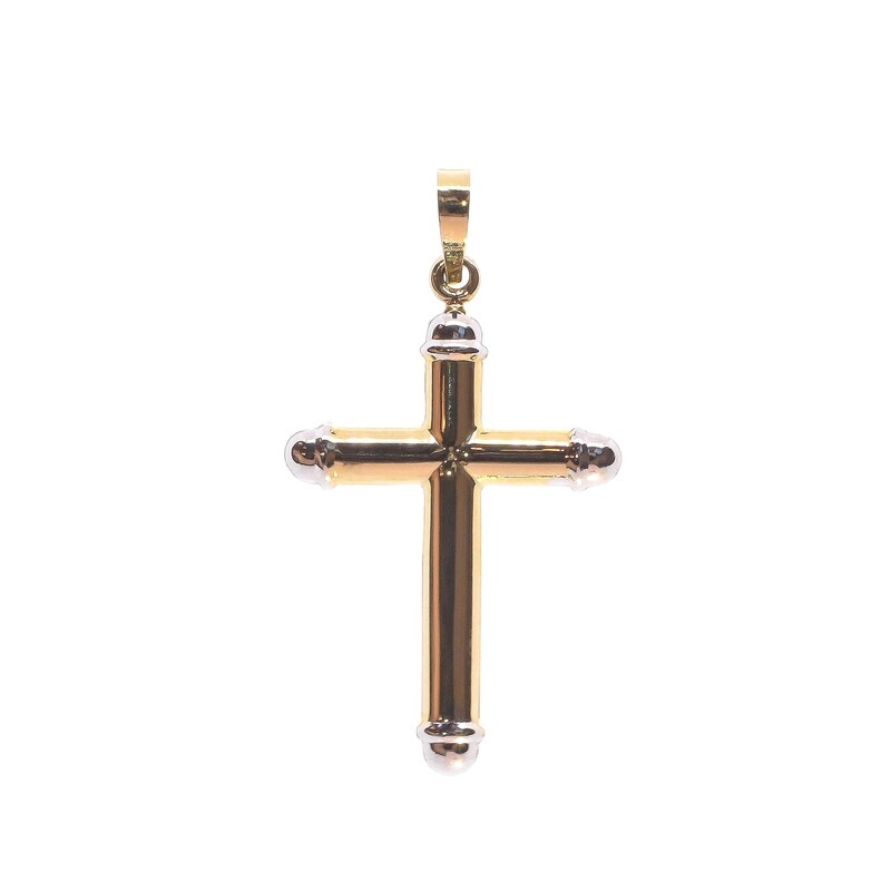 CRUCIFIJO ORO COMBINADOS LISO 14K