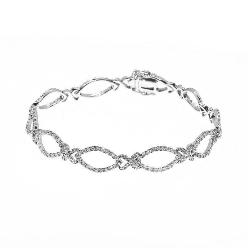 PULSA ORO BLANCO Y DIAMANTES