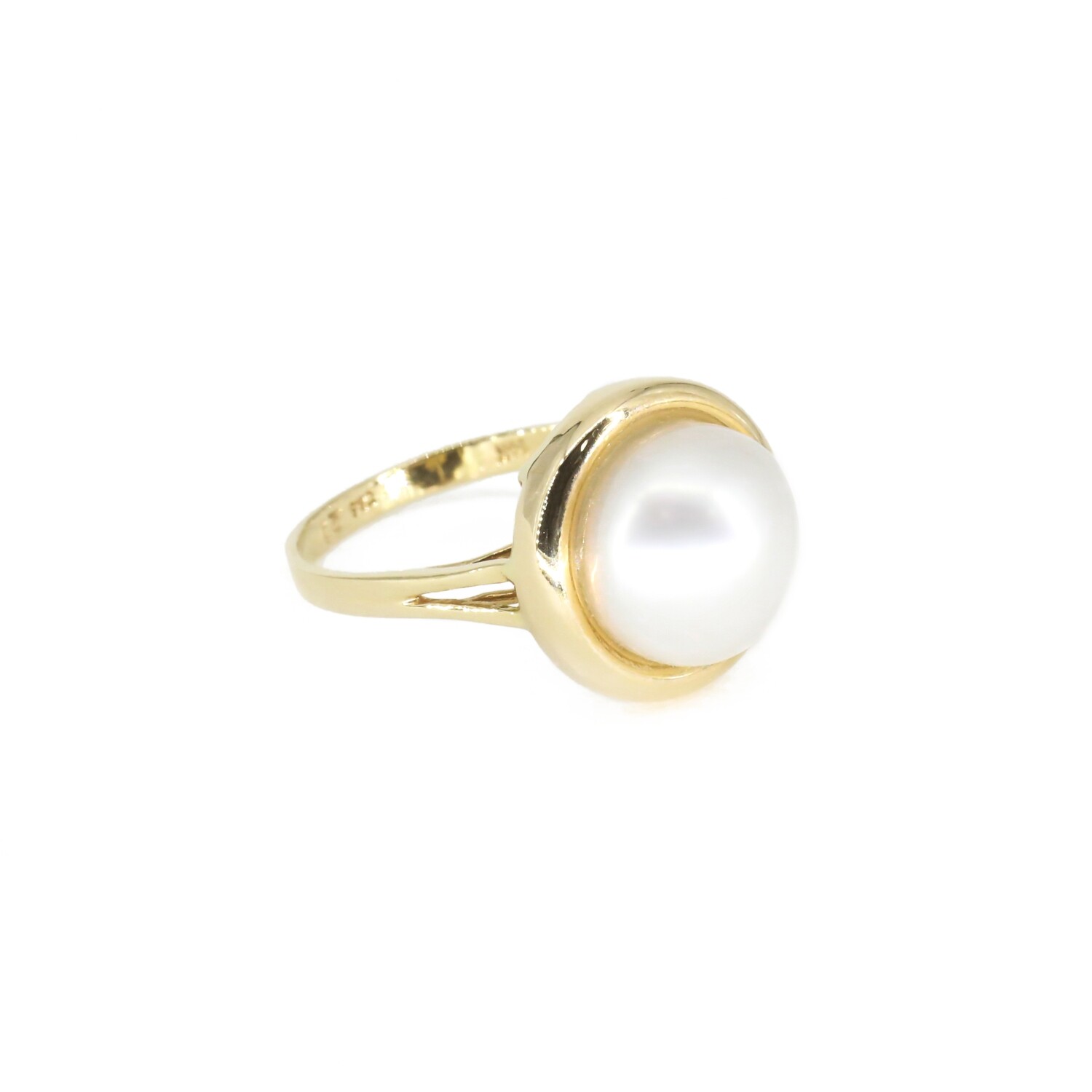 ANILLO ORO AMARILLO PERLA MEDIANA 14K