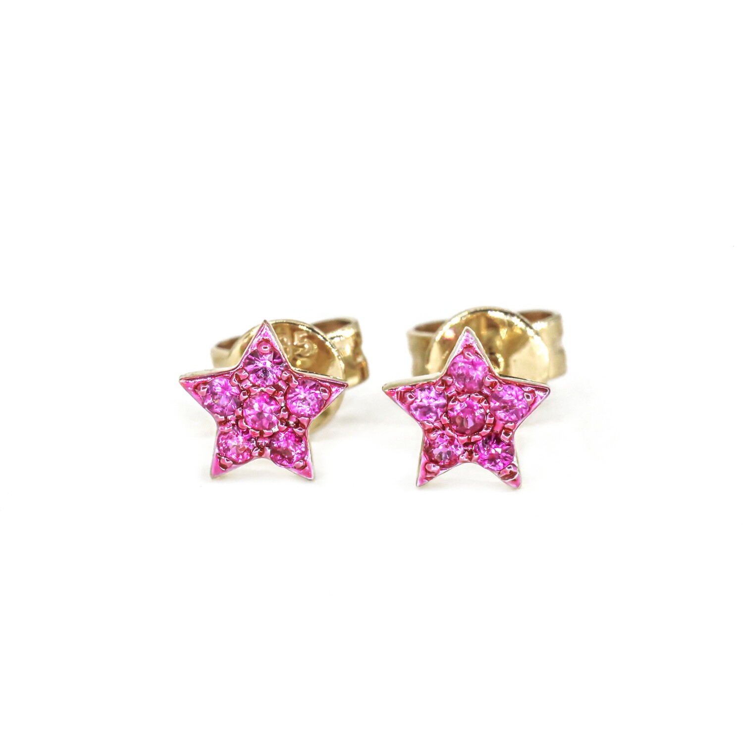 ARETE ORO AMARILLO ESTRELLA RUBI 14K
