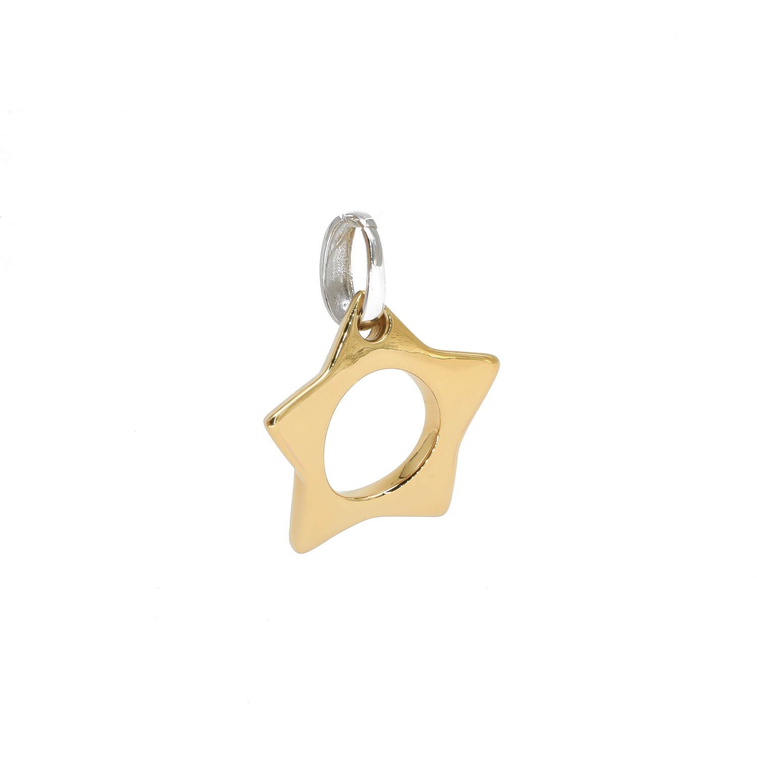 DIJE ORO COMBINADO 14K ESTRELLA LISA