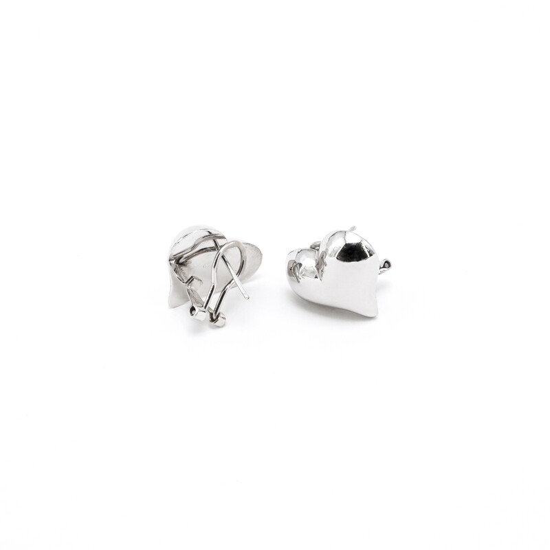 ARETES ORO BLANCO 14K CORAZON PEQUEÑO