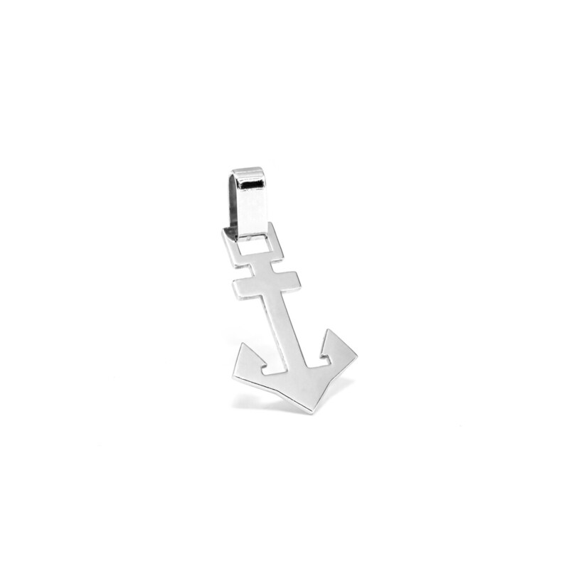 DIJE ORO BLANCO 14K ANCLA LISA