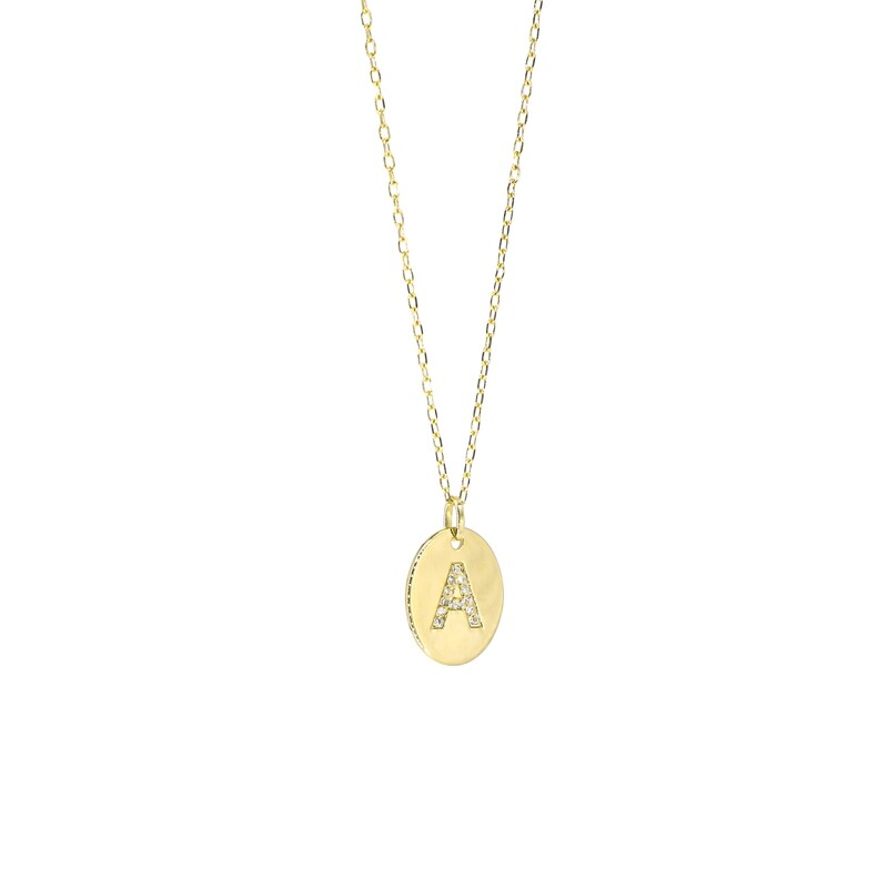 CADENA ORO AMARILLO 18K Y DIAMANTES DISEÑO INICIAL A OVALADO
