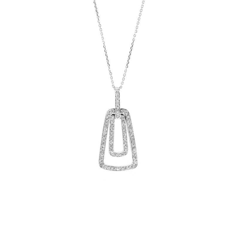 CADENA CON DIJE ORO BLANCO 14K &amp; DIAMANTES