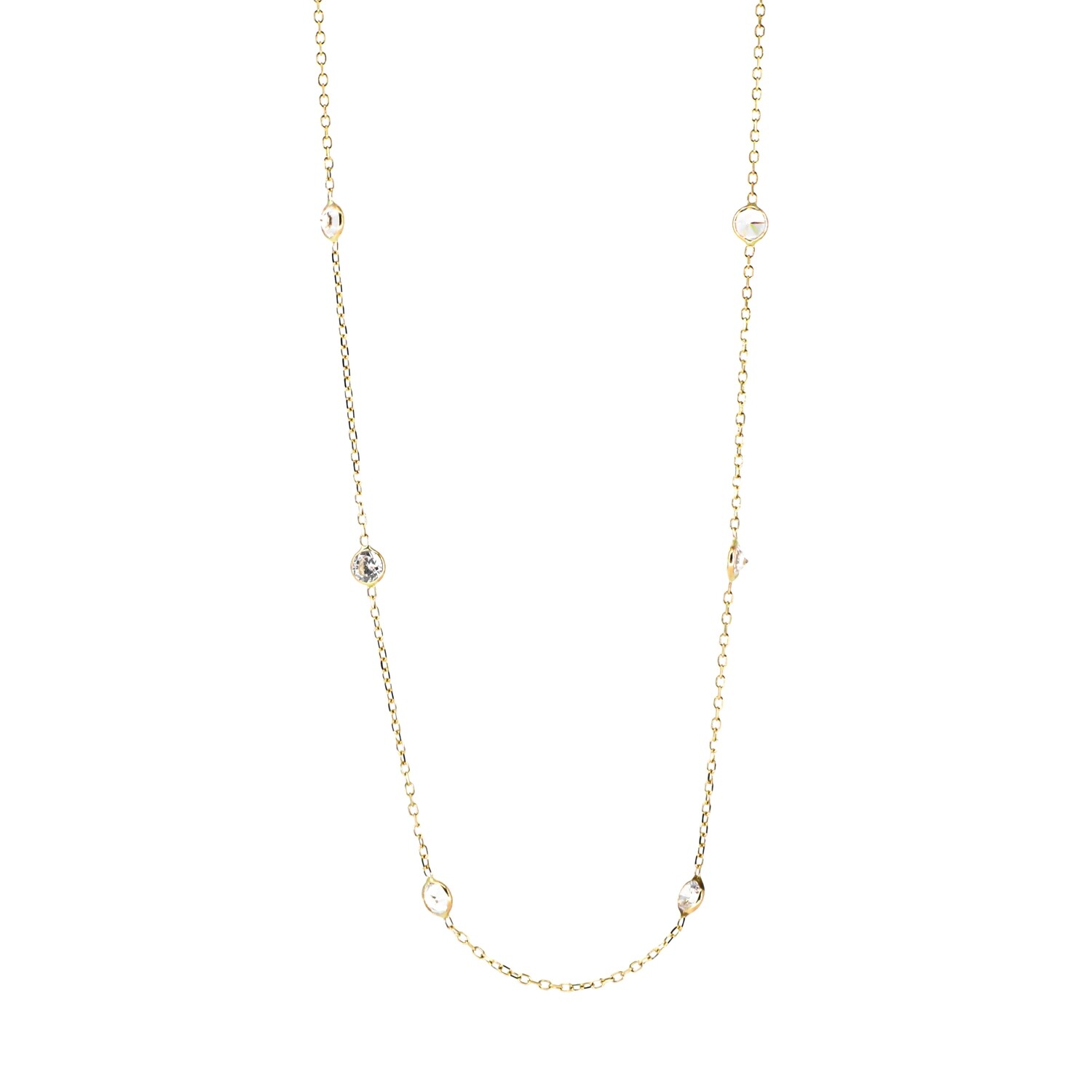 CADENA ORO AMARILLO 14K &amp; CIRCONIA