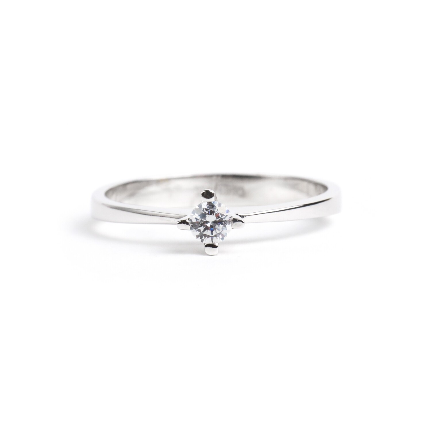 ANILLO ORO BLANCO 14K CON CIRCONIA SOLITARIO