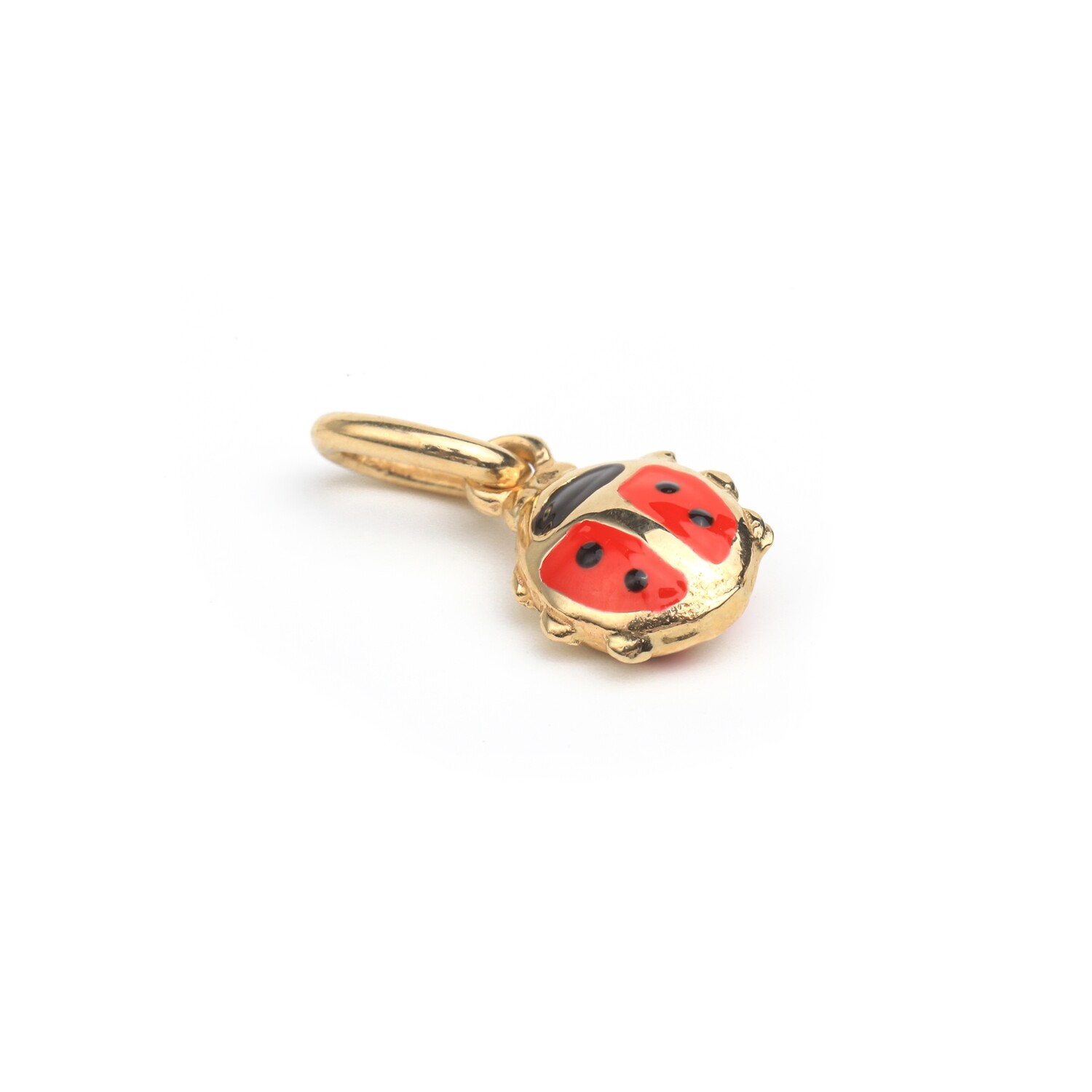 DIJE ORO AMARILLO 18K MARIQUITA ESMALTADA ROJA PEQ.
