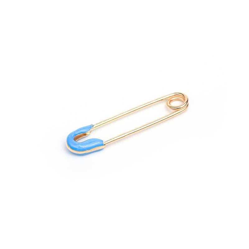 ALFILER ORO AMARILLO 18K CON ESMALTADO AZUL/ ROSADO
