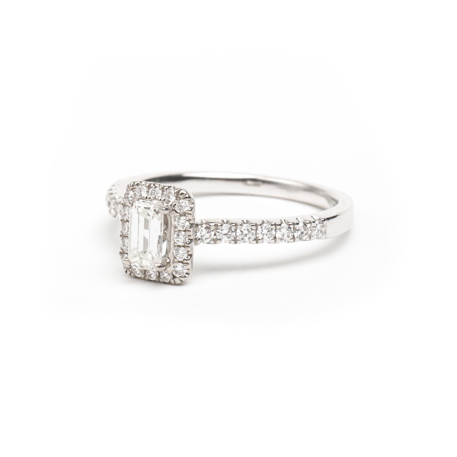 ANILLO DE COMPROMISO CUADRADO ORO BLANCO 18K CON DIAMANTES 0.33CT 0.30CT