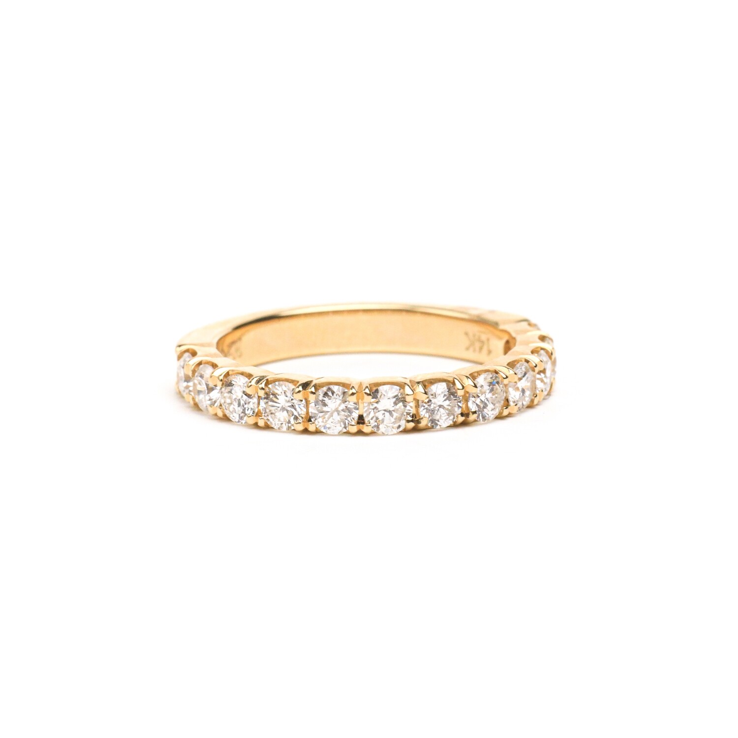 ANILLO ORO AMARILLO 14K BANDA CON DIAMANTES