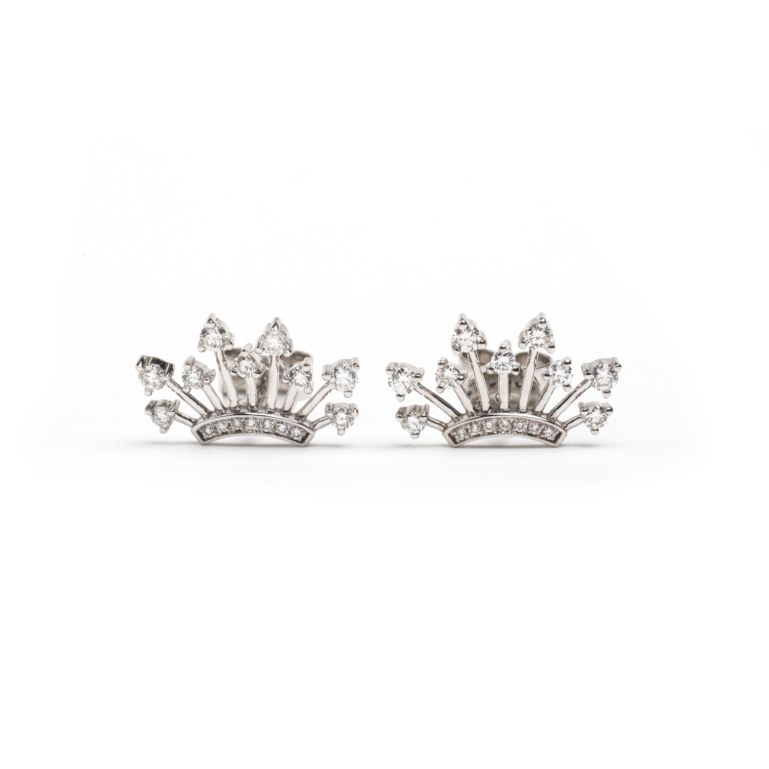 ARETES ORO BLANCO 14K CON DIAMANTES PAVET EARCUFF PEQ.