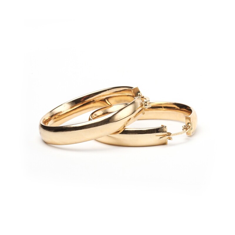 ARETES ORO AMARILLO 14K ARGOLLAS LISAS