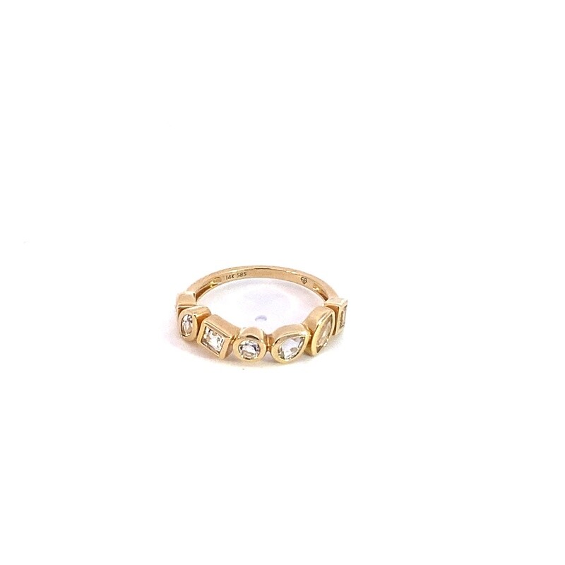 ANILLO ORO AMARILLO TOPACIO CLEAR DISEÑO 14K WT1.22