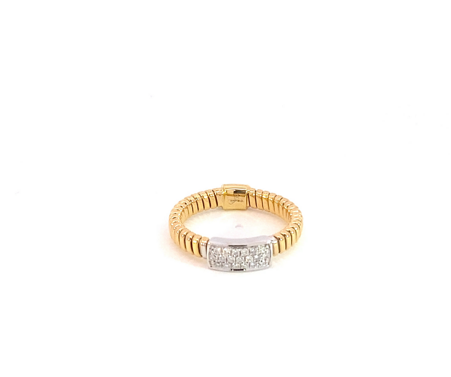 ANILLO ORO AMARILLO DIAMANTES PAVET DISEÑO 18K D.22