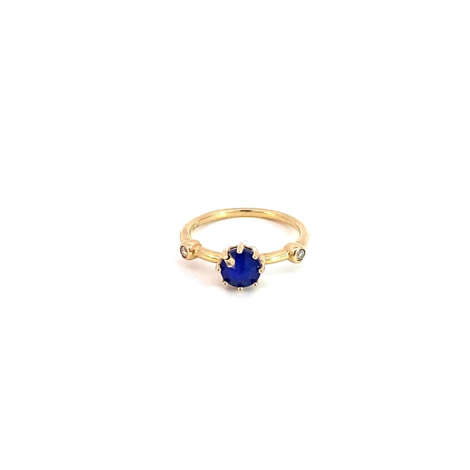 ANILLO ORO AMARILLO CUARZO AZUL 14K